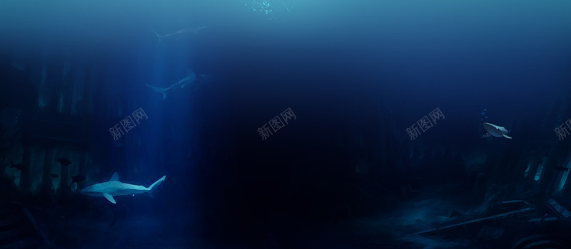 深海海底渐变蓝色景色背景背景