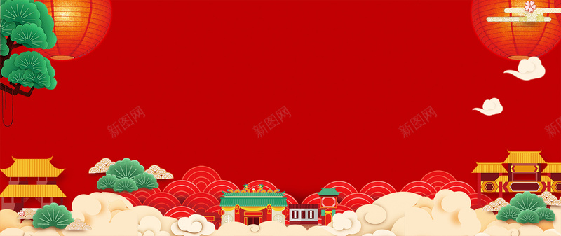 新年吉祥简约红色bannerpsd设计背景_新图网 https://ixintu.com 狗年 2018狗年 2018 新春大吉 新年快乐 喜迎新春 除夕 除夕夜 春节 新年 狗年吉祥 金狗