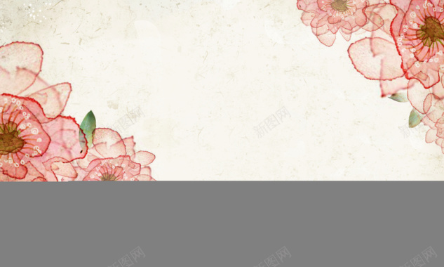 手绘花朵白色水彩粉玫瑰印刷背景背景