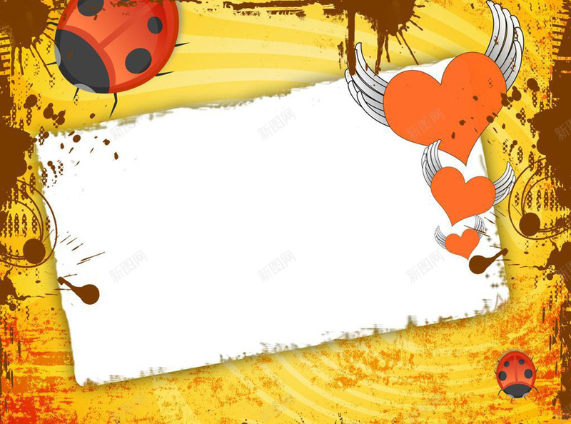 甲壳虫爱心天使背景jpg设计背景_新图网 https://ixintu.com 动物 卡通 手绘 童趣 背景