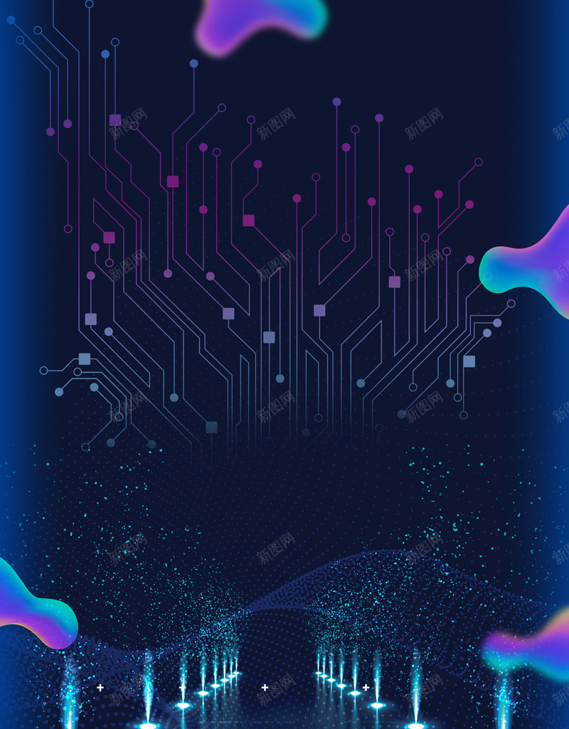 智能时代AI宣传海报psd设计背景_新图网 https://ixintu.com 人工智能海报 引领未来 智能AI 智能机器人 机器人 流体液态背景 流体渐变 科技 科技创新 蓝色