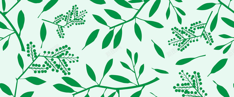绿叶背景jpg设计背景_新图网 https://ixintu.com 叶片 植物 绿叶 绿色 花纹 海报banner 卡通 童趣 手绘