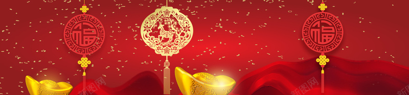 中国结红色金子绸带背景背景