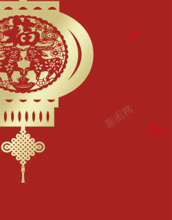 中国结渐变背景回家团圆地产红色背景素材高清图片