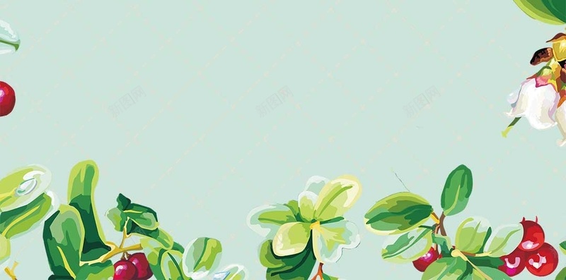 商业活动促销花卉H5背景素材psd设计背景_新图网 https://ixintu.com 叶子 樱桃 水果 绿色 美食 商业 活动 促销 花卉H5背景素材