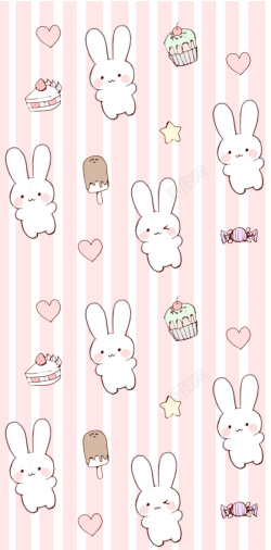 小兔子底纹粉色小兔子蛋糕无缝背景高清图片