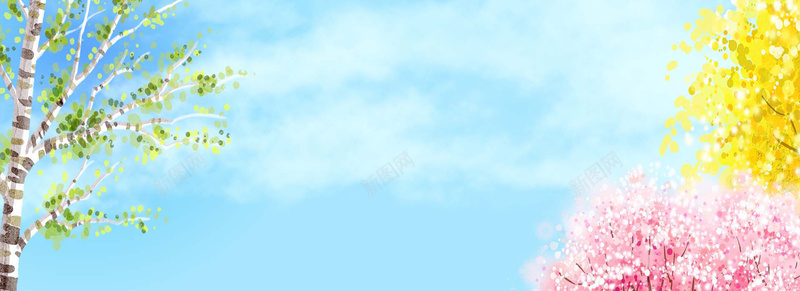 手绘水彩樱花背景素材下载背景