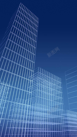 深蓝色框架深蓝色大楼框架背景图高清图片