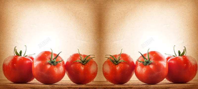 简洁番茄怀旧纸张与新鲜西红柿摄影高清图片摄影图片