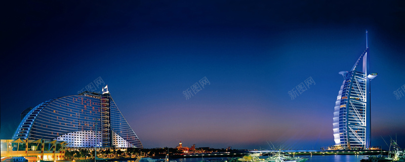 迪拜帆船酒店蓝色唯美帆船酒店背景背景