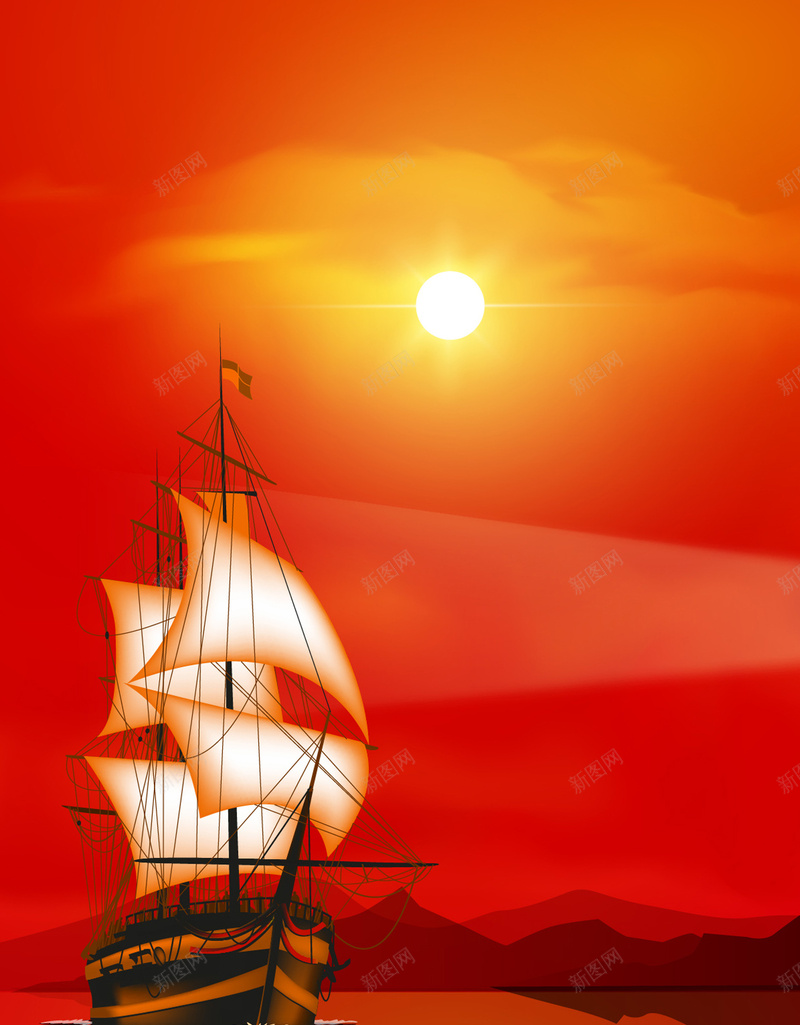 帆船背景jpg设计背景_新图网 https://ixintu.com 企业文化 手机背景 扬帆起航 帆船 红色 APP背景 H5背景 H5 h5 科技 科幻 商务