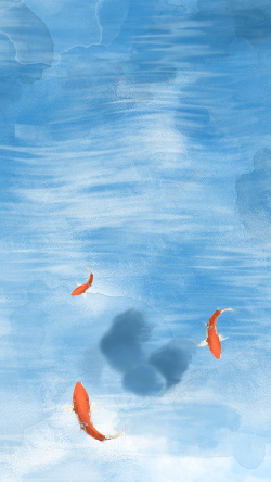 鱼水彩画唯美的水彩画上的鱼高清图片