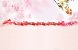 女王节妇女节浪漫粉色花朵海报背景素材高清图片