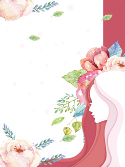 三八节宣传手绘花朵女神节主题背景高清图片