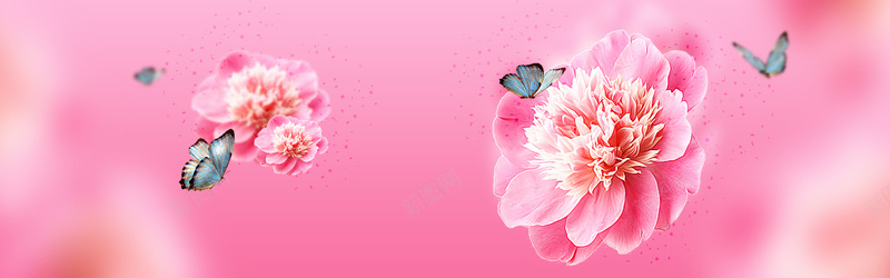 38妇女节清新粉色淘宝海报背景背景