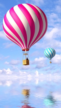飞行的热气球H5背景背景