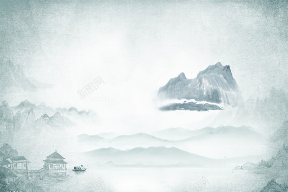 中国风山水墨画背景素材背景
