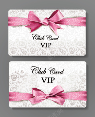 粉色丝带VIP卡背景素材背景