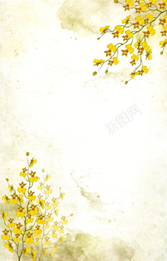 黄色手绘花朵背景背景