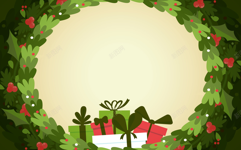 绿色卡通手绘圣诞节主题海报背景jpg设计背景_新图网 https://ixintu.com 圣诞树 卡通 叶子 礼物 绿色 矢量 手绘 喜欢 童趣