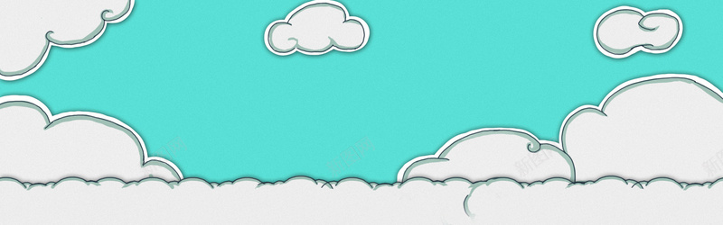 卡通天空云朵背景jpg设计背景_新图网 https://ixintu.com 云朵 卡通 天空 白色 蓝色 海报banner 童趣 手绘