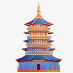 春节国庆中国风建筑峰塔素材