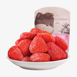 草莓蜜饯2件起购三只松鼠草莓干106g办公室休闲零食蜜饯果脯水果干草莓高清图片