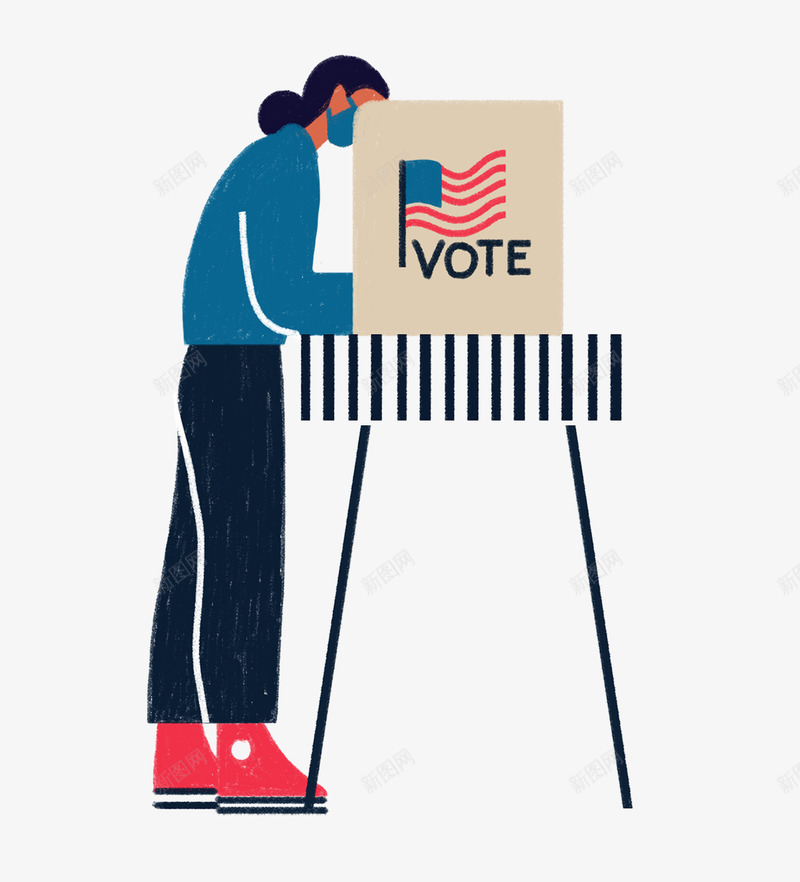 ballot ILLUSTRATION  politics usa vote人物插画png免抠素材_新图网 https://ixintu.com 人物 插画