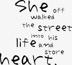 她走到街上走进他的生活储存他的心图案素材