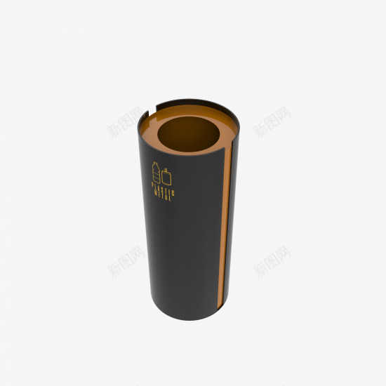 FINLAY PC single powder coated metal trash bin2标识png免抠素材_新图网 https://ixintu.com 标识