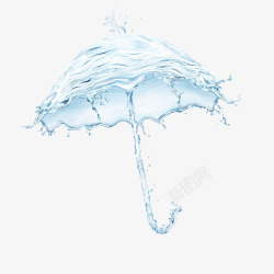 真实冰块雨伞形状水元素飞溅高清图片