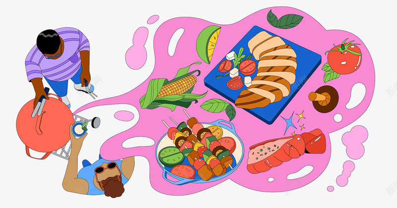 AAPI business Food  Pasta tech Wall streetIllustration插画 插图png免抠素材_新图网 https://ixintu.com 插画 插图