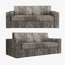 深灰色麂皮沙发3D模型OBJFBXMAX 设计资源素材