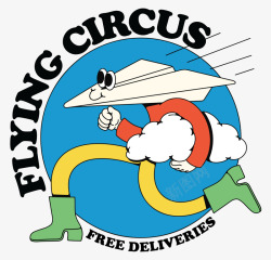 frLogo 2 for Flying Circus bakery Paris FR插画高清图片
