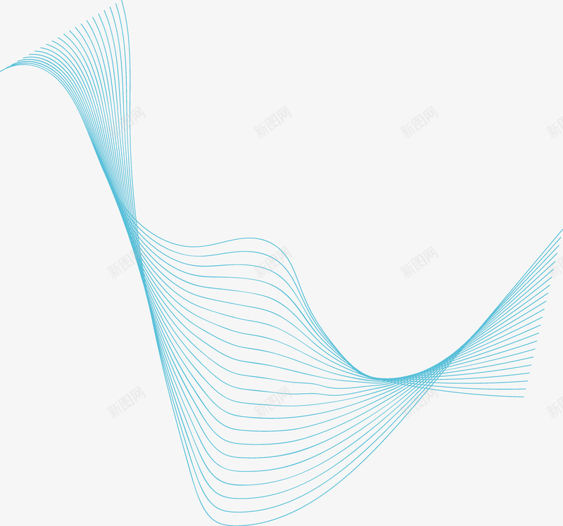 蓝色线条曲面免扣线条png免抠素材_新图网 https://ixintu.com 线条 蓝色 曲面 免扣