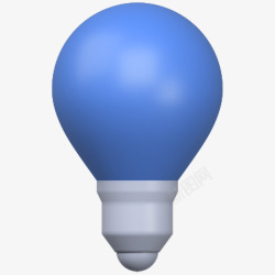 蓝色灯泡3d创意素材