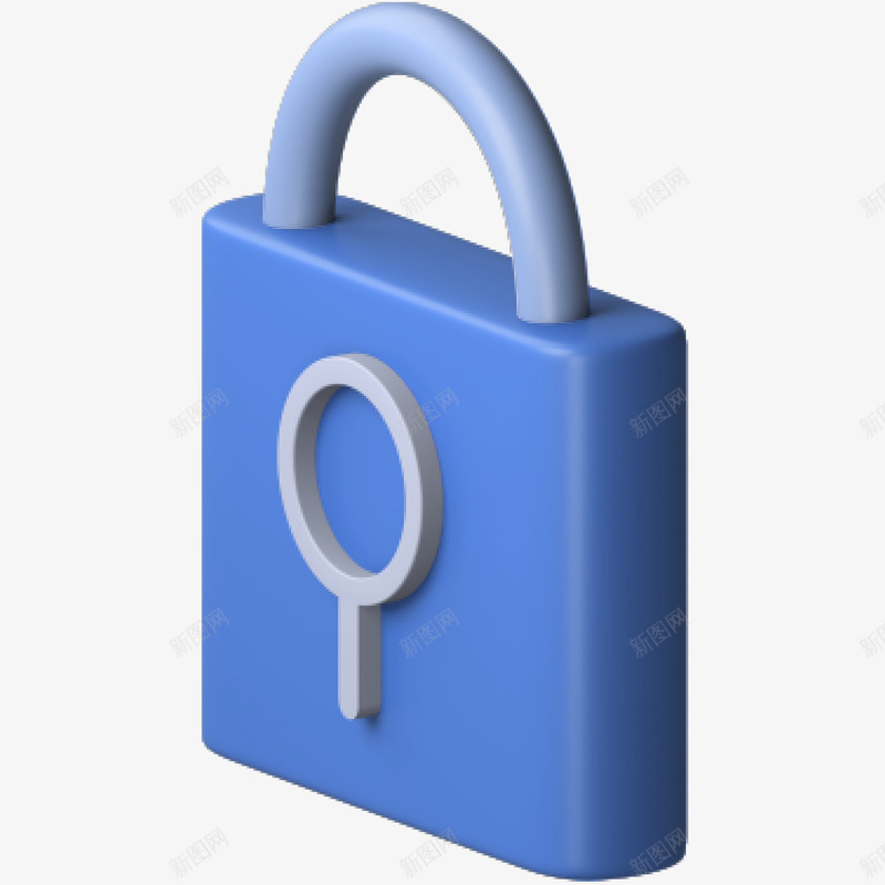 卡通立体的锁设计矢量图png免抠素材_新图网 https://ixintu.com 矢量图 保卫 保护 卡通 安全 立体 蓝色 防线 锁