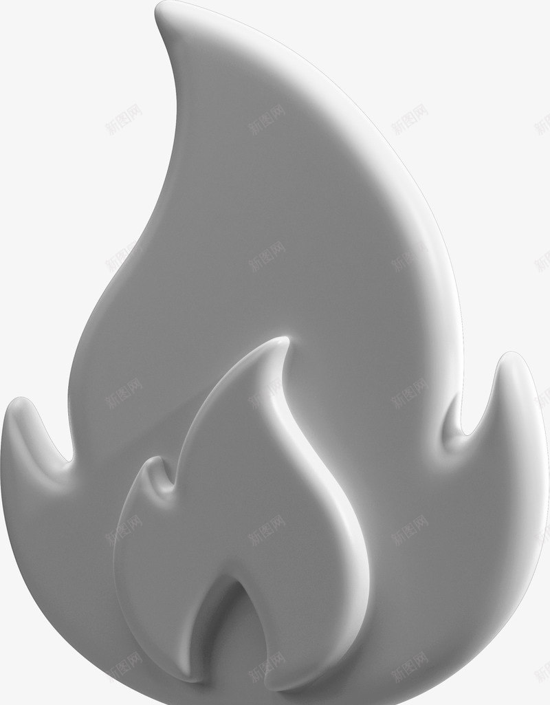 3DC4D立体白色火焰图标png免抠素材_新图网 https://ixintu.com 3D火焰 C4D 火图标 3D 图标 火焰 火苗 着火 立体 白色 火