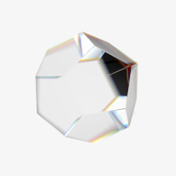C4D立体透明水晶不规则图形玻璃几何素材
