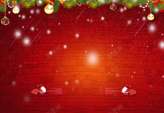 欧式圣诞节墙壁海报背景素材背景