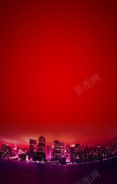 城市红色喜庆背景背景