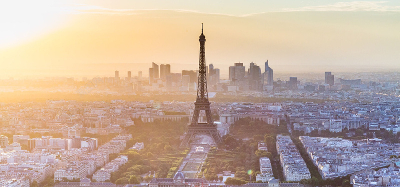 巴黎黄昏背景图背景