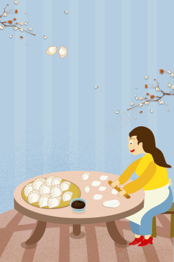 冬至吃饺子海报设计背景