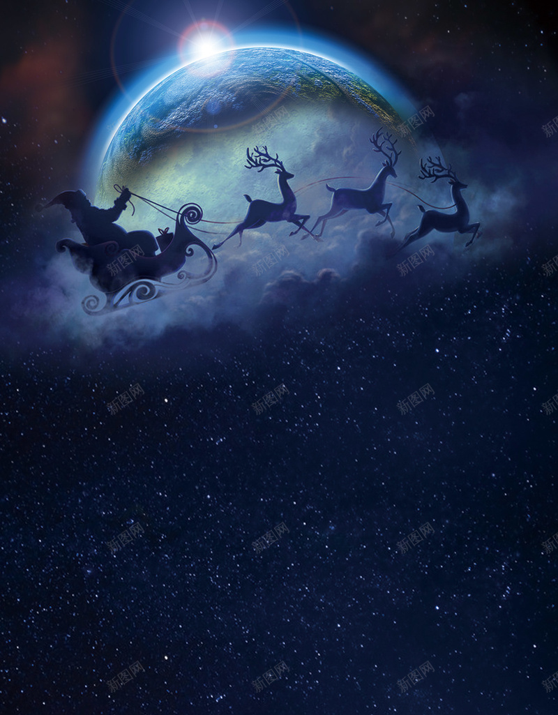 圣诞背景psd设计背景_新图网 https://ixintu.com 圣诞 麋鹿 圣诞老人 科技 科幻 商务