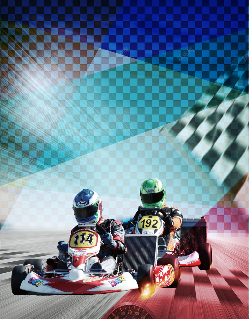赛车比赛宣传海报psd设计背景_新图网 https://ixintu.com 动感特效 蓝色背景 赛事运动 赛车比赛 赛车手