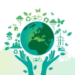 风力发电海报公益环保绿色拯救地球双手节能世界海报背景高清图片