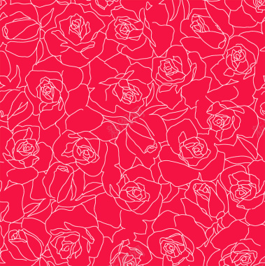 浪漫粉红玫瑰手绘背景素材背景