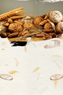 展板设计制作欧美特色烘焙面包美食高清图片