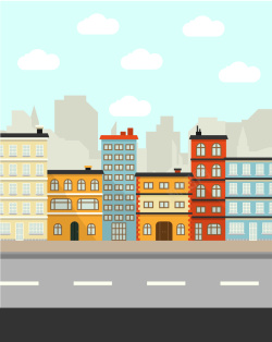 彩色的城市几何城市海报背景高清图片