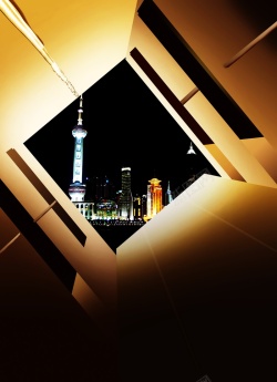 东方明珠电视塔夜上海地产海报广告背景高清图片